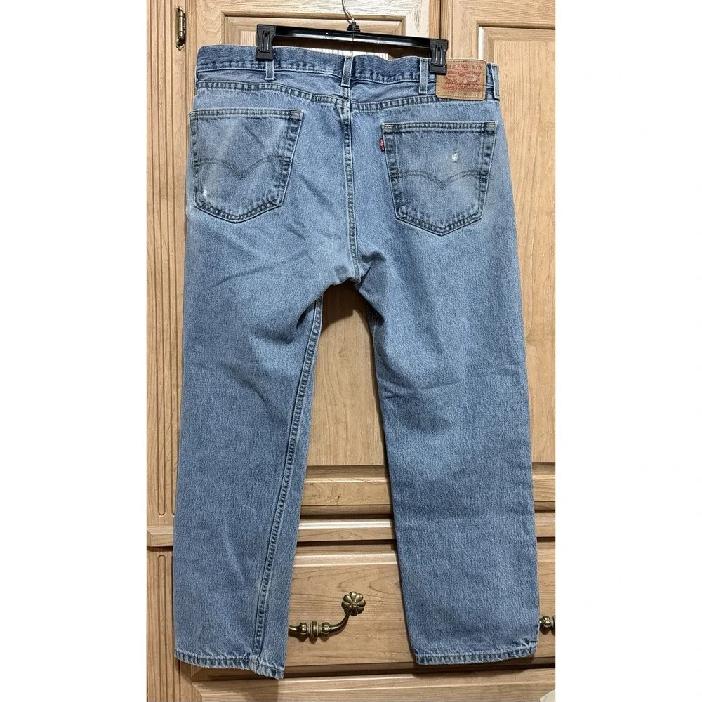 Levis 505 Jeans Mens 38x29 Blue Regular‎ Straight Light Wash Denim Pants